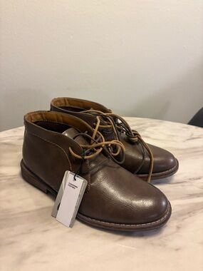 Sonoma Brown Leather Lace-Up Chukka Boots